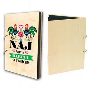DREWNIANY ALBUM DZIEŃ BABCI DZIADKA PREZENT NADRUK - Albumy fotograficzne - miniaturka - grafika 1