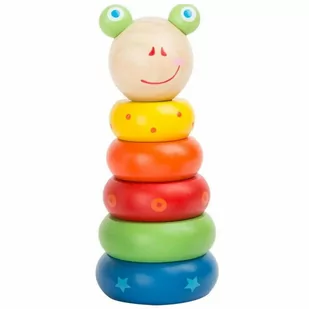 Drewniana Piramida Sorter Układanka Żabka - Łamigłówki - miniaturka - grafika 1