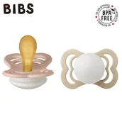 Śliniaki i fartuszki - BIBS SUPREME 2-PACK BLUSH NIGHT & VANILLA NIGHT S Smoczek Symetrycznyy kauczuk Hevea - miniaturka - grafika 1