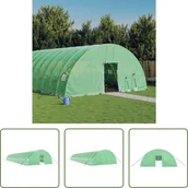 Szklarnie ogrodowe - Szklarnia Living Store z ramą stalową Zielona 132 m² 22x6x2,85 m - miniaturka - grafika 1