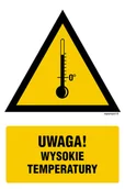 Systemy ekspozycyjne i znaki informacyjne - JA015 OSTRZEŻENIE PRZED WYSOKIMI TEMPERATURAMI, FN - FOLIA SAMOPRZYLEPNA; (250X375MM) - miniaturka - grafika 1