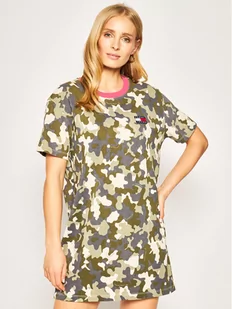 Tommy Jeans Sukienka codzienna Tjw Camo Tee DW0DW07904 Zielony Regular Fit - Sukienki - miniaturka - grafika 1