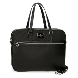 Pepe Jeans Christine Teczka na Laptopa Czarny 40x30x5 cms Poliester z Detalami ze sztucznej skóry by Joumma Bags, Czarny (Black), Talla única, torba na laptop - Torby na laptopy - miniaturka - grafika 1