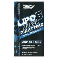 Spalacze tłuszczu - Nutrex Lipo 6 Black Nighttime Ultra Concentrate 30 kaps. - miniaturka - grafika 1
