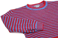 Swetry damskie - Libbi Damski sweter w paski, stylowy sweter z dzianiny z luźnymi rękawami, akryl czerwony niebieski paski rozmiar XS/S, Czerwono-niebieskie paski, XS - miniaturka - grafika 1