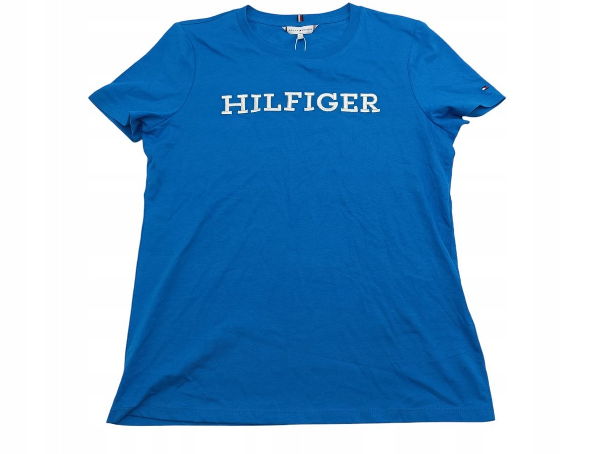 Tommy Hilfiger WW0WW40057 CZU, t-shirt damski, niebieski, rozmiar M
