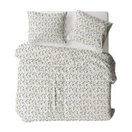 Pościel - KARO Pościel z kory 140x200 biała wielokolorowa gałązki liście 613N Bielawa - miniaturka - grafika 1