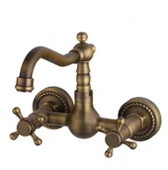 Baterie umywalkowe - Bateria umywalkowa retro ILONIA szczotkowany mosiądz - miniaturka - grafika 1