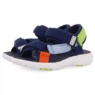 Buty dla chłopców - GIOSEPPO Szare sportowe sandały z wielobarwnymi wstążkami dla dziecka bardon, morski, 21 EU - grafika 1