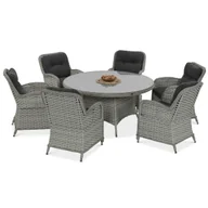Meble ogrodowe - Meble z technorattanu BARCELONA Melange White - miniaturka - grafika 1