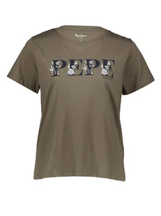 Pepe Jeans Koszulka w kolorze khaki - Koszulki i topy damskie - miniaturka - grafika 1