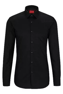 HUGO Kenno koszula męska z nadrukiem Slim-Fit z bawełnianego płótna, czarny (Black1), 40 - Koszule męskie - miniaturka - grafika 1