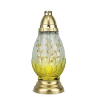 Lampiony i znicze - Znicz Wielkanocny Jajko 29 cm Żółty DP77 Standard Duży Znicz Szklany Malowany z Wkładem Wymiennym - miniaturka - grafika 1