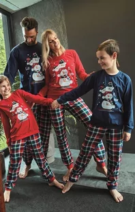 Męska piżama świąteczna granatowa 115/236 Snowman, Kolor granatowy, Rozmiar S, Cornette - Intymna - Piżamy męskie - miniaturka - grafika 1