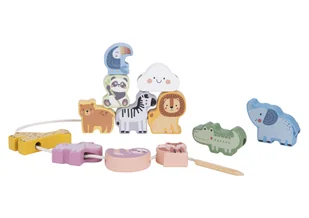 TOOKY TOY Drewniane Klocki do nawlekania ZOO - Klocki - miniaturka - grafika 4