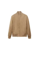 Kurtki męskie - MANGO MAN KURTKA MĘSKA BEŻOWA BOMBER ZAMEK BAWEŁNA L 5DA - miniaturka - grafika 1