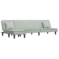 Narożniki - Sofa rozkładana L, jasnoszara, 255x140x70 cm, aksa - miniaturka - grafika 1