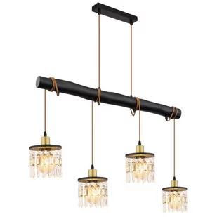 Globo Comma 15533-4H lampa wisząca zwis 4x40W E27 czarna/złota - Lampy sufitowe - miniaturka - grafika 1