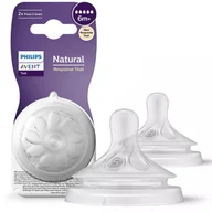 Smoczki do butelek - Philips Avent Smoczek Natural Responsywny 6m+ 2 szt. SCY965/02 RESPONSE - miniaturka - grafika 1