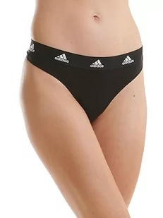 adidas Damskie majtki stringi 3 sztuki, 3 x czarne, XS, 3 x czarny, XS - Majtki damskie - miniaturka - grafika 1