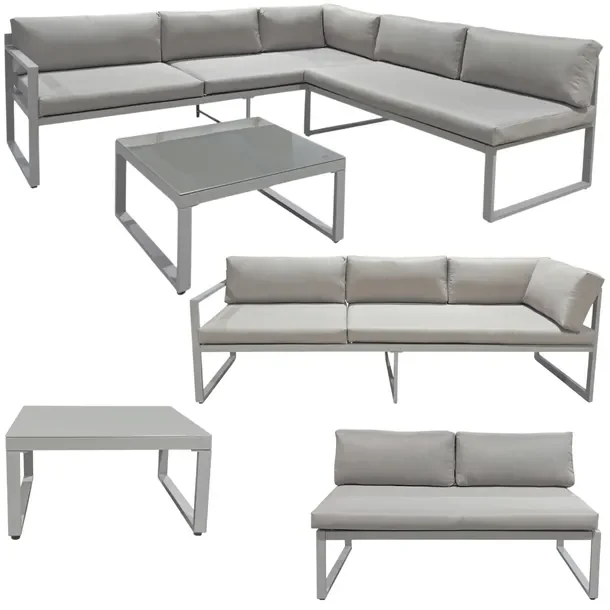 Zestaw Mebli Ogrodowych Aluminiowy Modułowy Sofa Taras Balkon