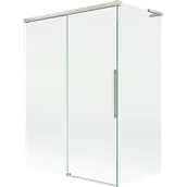 Parawany nawannowe - Mexen Rox L parawan nawannowy 2-skrzydłowy rozsuwany 120 + 70 x 150 cm, transparent, nikiel szczotkowany - 8C9L-120-070-97-00 - miniaturka - grafika 1