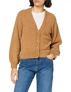 Swetry damskie - Mexx Damski elegancki sweter kardigan, Indian Tan, XL - grafika 1