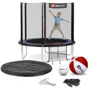 Trampoliny - Hop-Sport Trampolina 8ft (244cm) czarno-niebieska z siatką zewnętrzną 48834 - miniaturka - grafika 1