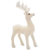 Ozdoby bożonarodzeniowe - Renifer Ozdobny Dekoracja Jelonek Welurowy Biały - miniaturka - grafika 1