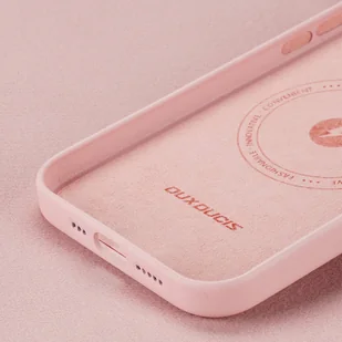 Dux Ducis Grit skórzane etui do iPhone 14 Pro elegancki pokrowiec ze sztucznej skóry (kompatybilne z MagSafe) różowy - Etui i futerały do telefonów - miniaturka - grafika 10