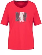 Koszulki i topy damskie - Samoon T-shirt damski, Strawberry Red Wzorzysty, 42 PL - miniaturka - grafika 1