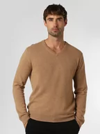 Swetry męskie - Andrew James - Sweter męski z czystego kaszmiru, beżowy|brązowy - miniaturka - grafika 1