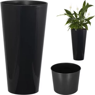 Prosperplast TUBUS SLIM SHINE Doniczka 2/3,3l, połysk grafit DTUS150S - Donice - miniaturka - grafika 1