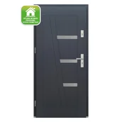 Drzwi zewnętrzne - El Prema Drzwi zewnętrzne drewniane Krato antracyt 90L - miniaturka - grafika 1
