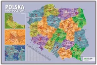 Mapy i plansze edukacyjne - ArtGlob, Polska mapa ścienna kody pocztowe na podkładzie do wpinania - miniaturka - grafika 1