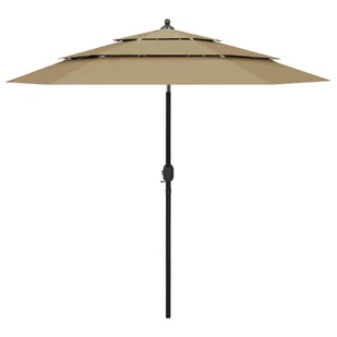 vidaXL 3-poziomowy parasol na aluminiowym słupku, taupe, 2,5 m 313863 - Parasole ogrodowe - miniaturka - grafika 1