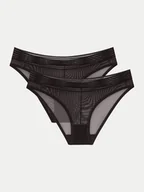 Majtki damskie - Triumph Komplet 2 par fig klasycznych Tempting Sheer 10218591 Czarny - miniaturka - grafika 1