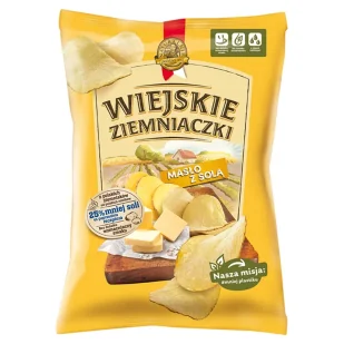 WIEJSKIE ZIEMNIACZKI Chipsy ziemniaczane o smaku masła z solą - Chipsy - miniaturka - grafika 1