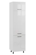 Meble kuchenne - Siena Słupek Wysoki Pod Zabudowę Lodówki Dl-60-220 Hk-Xs Blum Biały Połysk - miniaturka - grafika 1