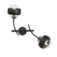 Lampy ścienne - Emibig Hunter kinkiet 2-punktowy czarny/transparentny 1101/K2 - miniaturka - grafika 1