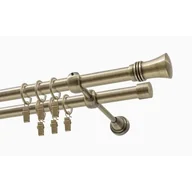 Karnisze - Karnisz DECASTYL Capri z kółkami Podwójny 480 cm Mosiądz antyczny - miniaturka - grafika 1