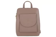 Torebki damskie - Plecak skórzany / listonoszka - Casual 2w1 - Różowy pudrowy - miniaturka - grafika 1