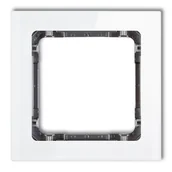 Klawisze i ramki - Karlik Ramka pojedyncza DECO efekt szkła biały/grafit - miniaturka - grafika 1