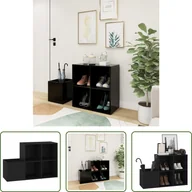 Szafki na buty - The Living Store Szafka na buty do przedpokoju czarna 105x35,5x70 cm materiał drewnopochodny - miniaturka - grafika 1