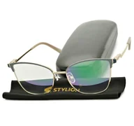 Okulary korekcyjne, oprawki, szkła - Plusy +3.50 damskie okulary do czytania korekcyjne z antyrefleksem ST325AR ze skazą! - miniaturka - grafika 1