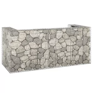 shumee shumee Gabionowa osłona do koszy na śmieci stal 250x100x110 cm - Kosze na śmieci - miniaturka - grafika 1