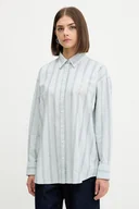 Koszule damskie - Guess Jeans koszula bawełniana damska kolor niebieski relaxed z kołnierzykiem klasycznym W5YH98 WHFL1 - miniaturka - grafika 1