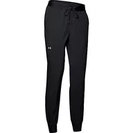 Spodnie damskie - Under Armour Damskie spodnie sportowe UA Armour, spodnie sportowe, spodnie do joggingu ze zwężaną nogawką (Black/Metallic Silver (001)) XS 1348447-001 - miniaturka - grafika 1