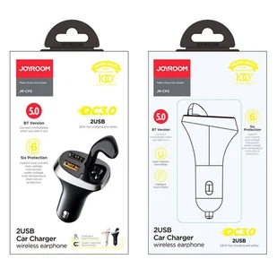 Joyroom ładowarka samochodowa 2x USB + słuchawka Bluetooth 5.0 30W 2.1 A Quick Charge 3.0 czarny (JR-CP2) - Ładowarki samochodowe - miniaturka - grafika 5