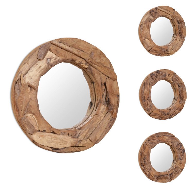 vidaXL LustroReplika acyjne teak 60 cm okrągłe - Lustro